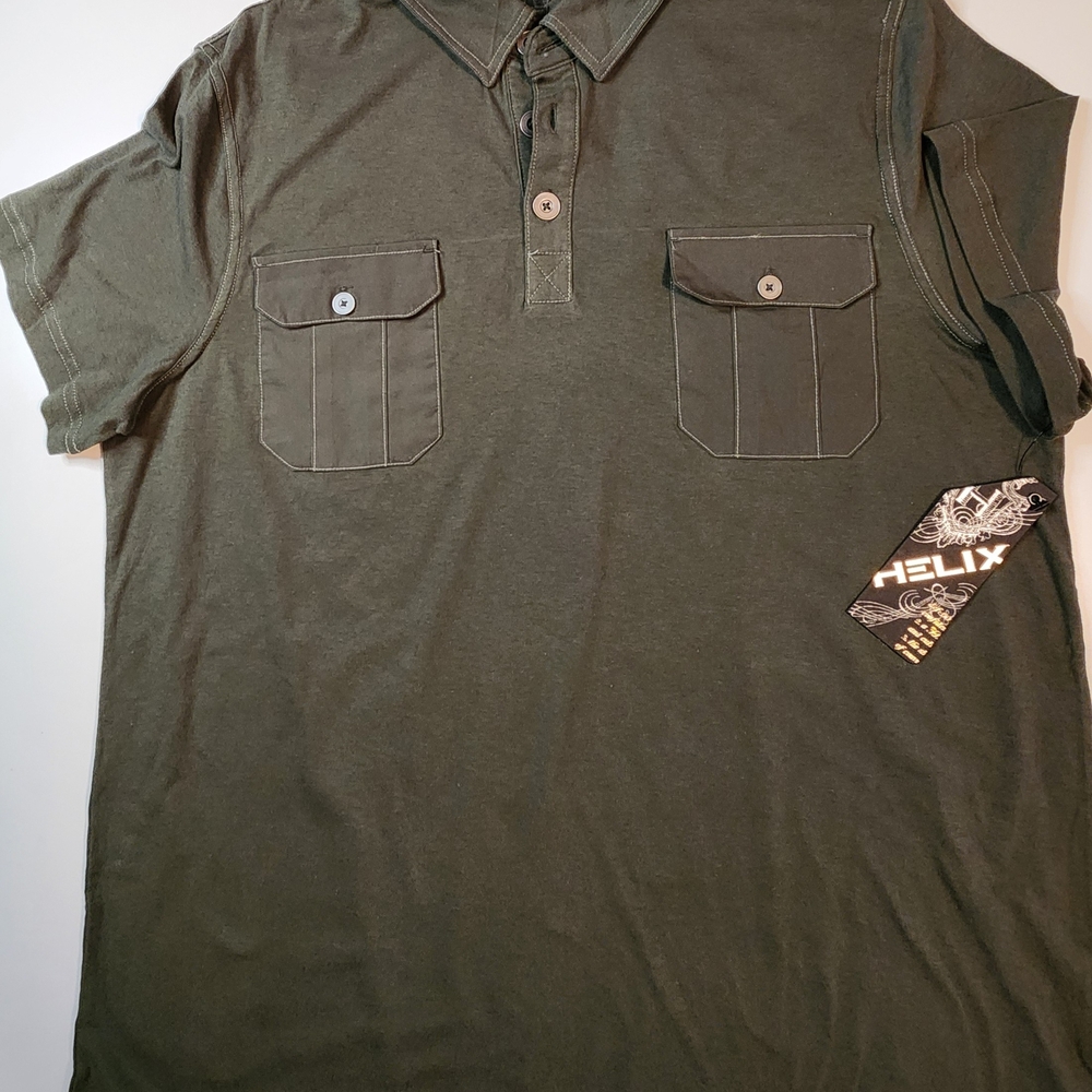 Helix Men's Olive Polo Shirt